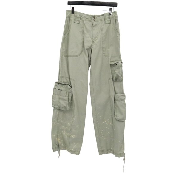 Urban Outfitters Cargo Pants Women M Green Slouchy Goblincore Fairy Grunge Loose - Picture 1 of 16